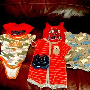0-3 months boys rompers and sandals